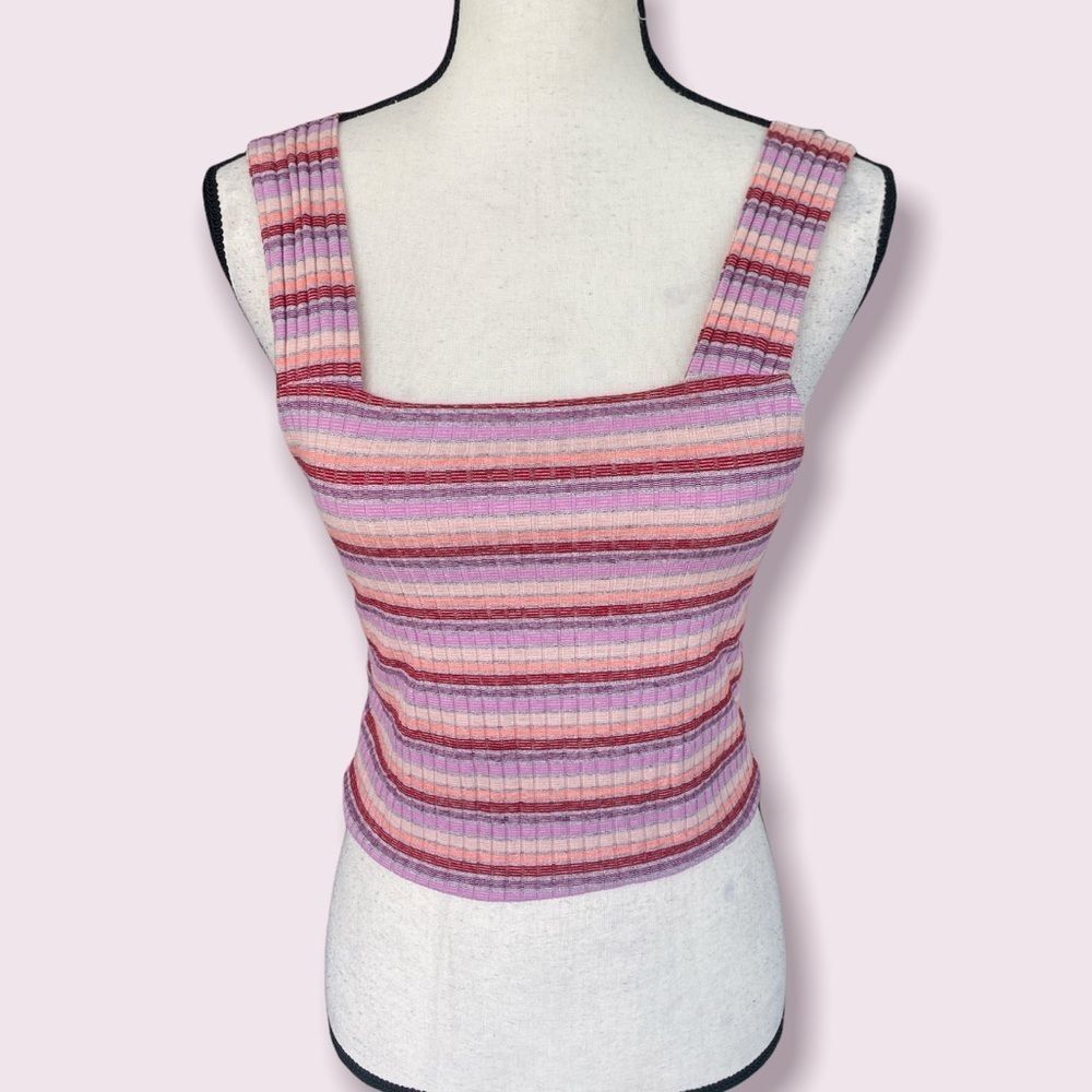 American Eagle 90’s Ribbed Multicolor Crop Top